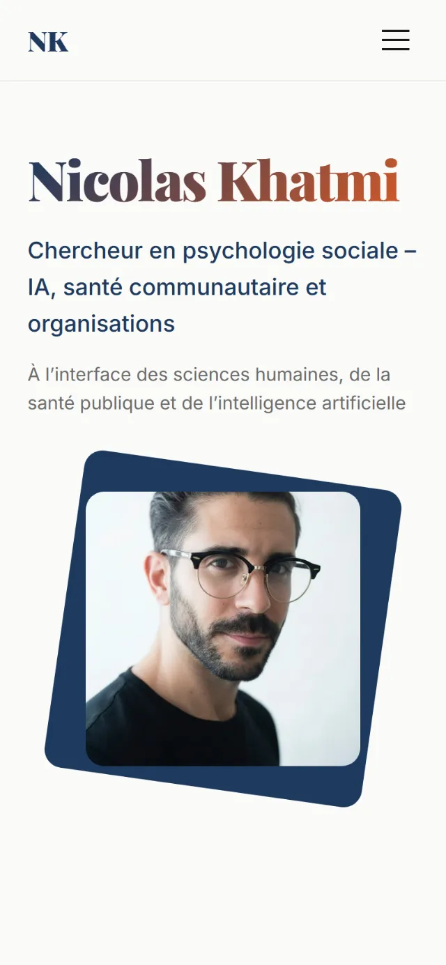 Version mobile du site de Nicolas Khatmi